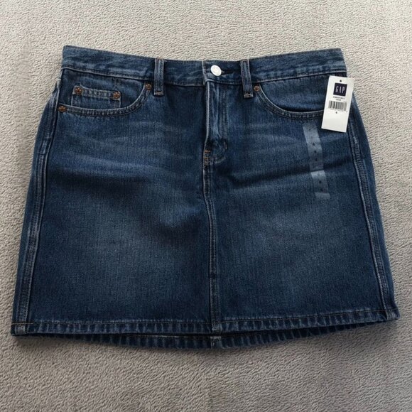 NWT Gap Womens Denim Mini Skirt 6 Blue Medium Wash Above The Knee Chic Casual - Picture 10 of 11